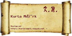 Kurta Márk névjegykártya